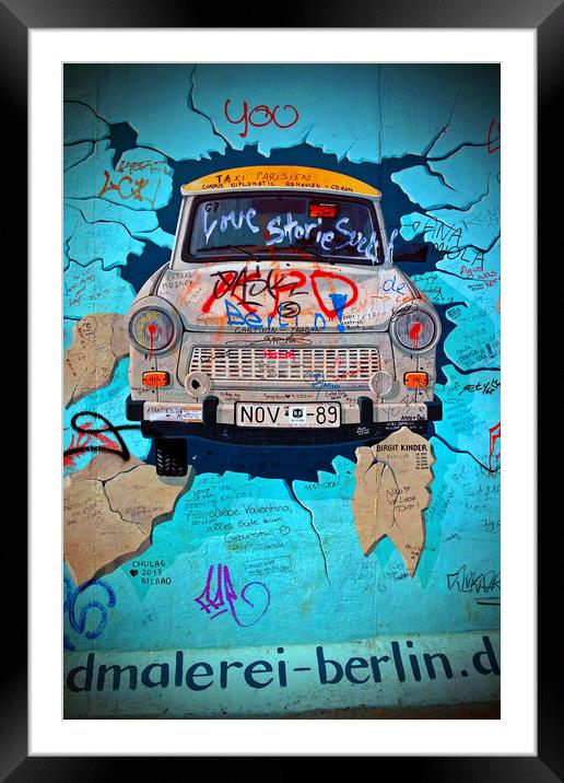 Artwork Street Art Berlin Wall Germany Framed Mounted Print by Andy Evans Photos