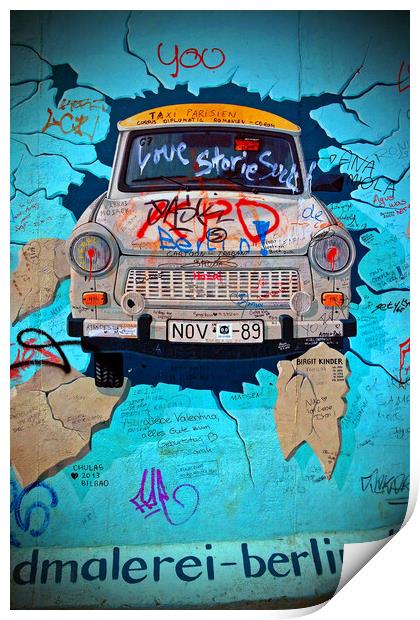 Artwork Street Art Berlin Wall Germany Print by Andy Evans Photos