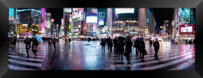 Shibuya Crossing Japan at night 2 Framed Print by Sonny Ryse
