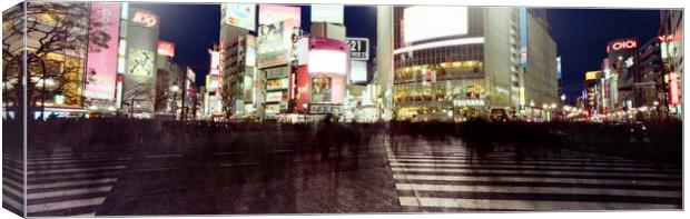 Shibuya Crossing Japan at night Canvas Print by Sonny Ryse