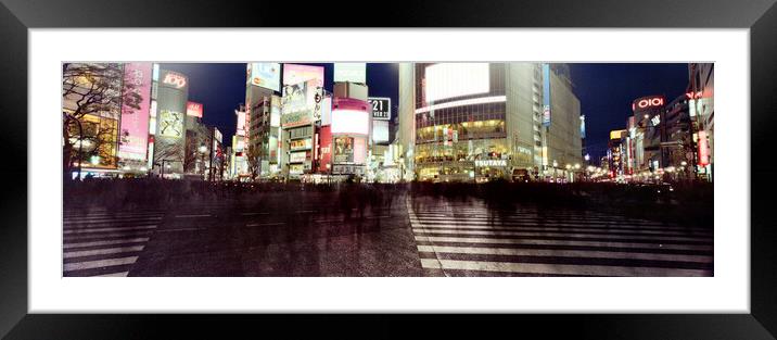 Shibuya Crossing Japan at night Framed Mounted Print by Sonny Ryse