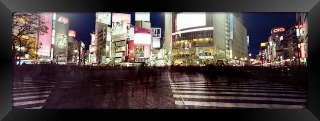 Shibuya Crossing Japan at night Framed Print by Sonny Ryse