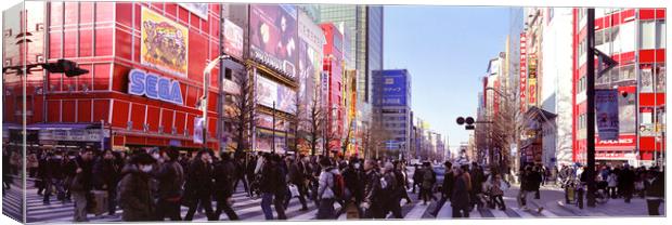 Tokyo Pedestrian Crossing Japan Canvas Print by Sonny Ryse