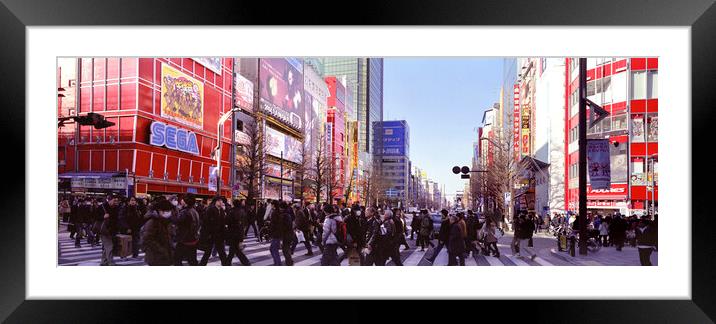 Tokyo Pedestrian Crossing Japan Framed Mounted Print by Sonny Ryse