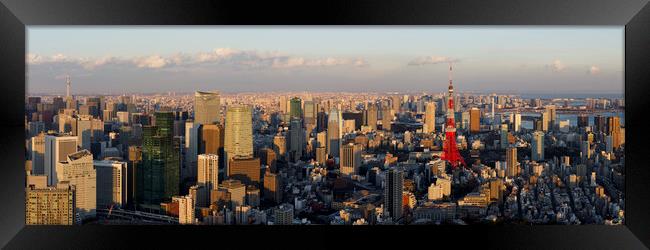 Tokyo Skyline Japan Framed Print by Sonny Ryse