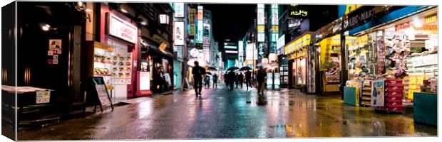 Tokyo Street Lights at Night Canvas Print by Sonny Ryse