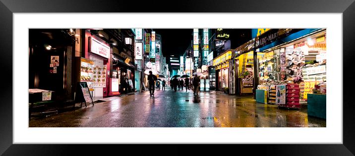 Tokyo Street Lights at Night Framed Mounted Print by Sonny Ryse