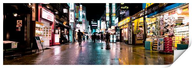 Tokyo Street Lights at Night Print by Sonny Ryse