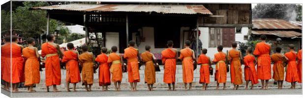 Luang Prabang Young Buddhist Monks Laos 2 Canvas Print by Sonny Ryse