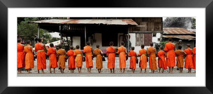 Luang Prabang Young Buddhist Monks Laos 2 Framed Mounted Print by Sonny Ryse