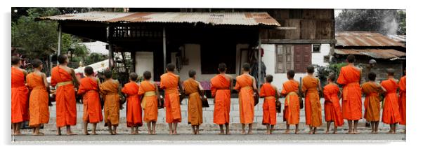 Luang Prabang Young Buddhist Monks Laos 2 Acrylic by Sonny Ryse