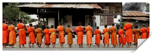 Luang Prabang Young Buddhist Monks Laos 2 Print by Sonny Ryse