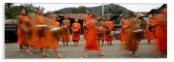 Luang Prabang Young Buddhist Monks Laos 3 Acrylic by Sonny Ryse