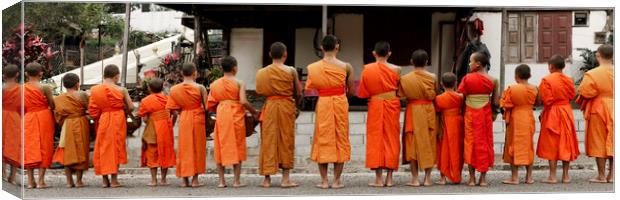 Luang Prabang Young Buddhist Monks Laos Canvas Print by Sonny Ryse