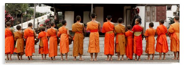 Luang Prabang Young Buddhist Monks Laos Acrylic by Sonny Ryse