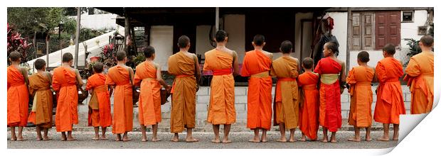 Luang Prabang Young Buddhist Monks Laos Print by Sonny Ryse