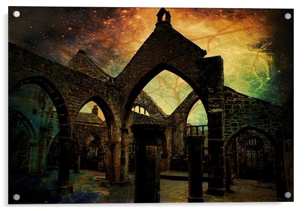 Night in the Ruins. Acrylic by Jacqui Kilcoyne