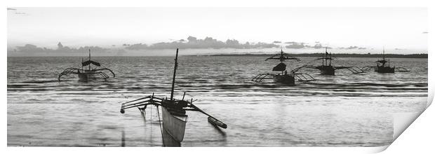Philippines fishing boats Print by Sonny Ryse