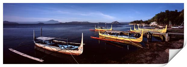 Taal Volcano Boats Print by Sonny Ryse