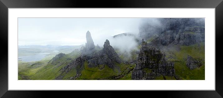 Old Man of Storr in the mist Isle of Skye Scotland Framed Mounted Print by Sonny Ryse