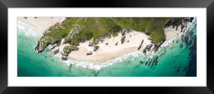 Beautiful scotland beach aerial Framed Mounted Print by Sonny Ryse