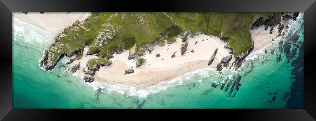 Beautiful scotland beach aerial Framed Print by Sonny Ryse