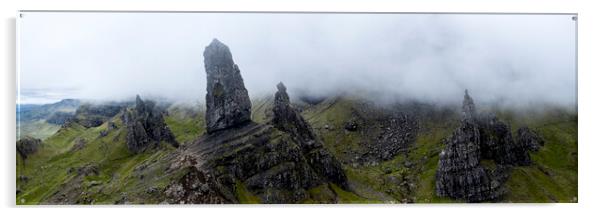 Old Man of Storr in the mist Isle of Skye Scotland 2 Acrylic by Sonny Ryse