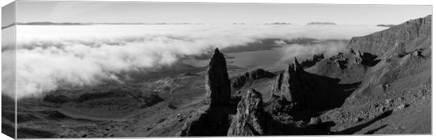 Old Man of Storr Isle of Skye Scotland Black and white 2 Canvas Print by Sonny Ryse