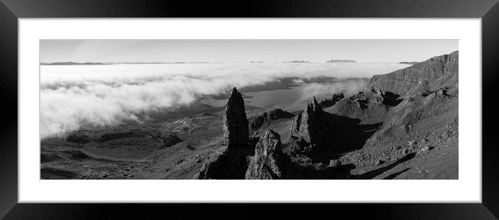 Old Man of Storr Isle of Skye Scotland Black and white 2 Framed Mounted Print by Sonny Ryse