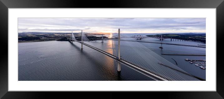 Queensferry Crossings Forth River Scotland Framed Mounted Print by Sonny Ryse