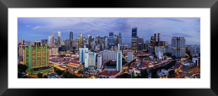 Chinatown and the CBD Singapore Framed Mounted Print by Sonny Ryse