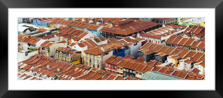 Chinatown Shophouse roofs Singapore Framed Mounted Print by Sonny Ryse