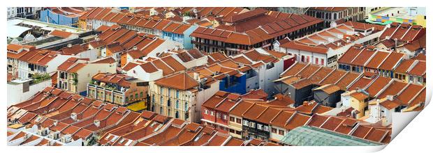 Chinatown Shophouse roofs Singapore Print by Sonny Ryse