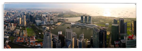 Singapore aerial cityscape sunrise Acrylic by Sonny Ryse