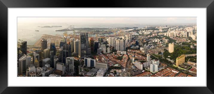 Singapore aerial Framed Mounted Print by Sonny Ryse
