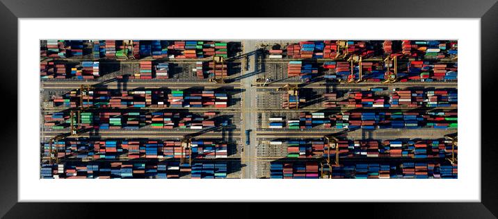 Singapore docks from above Framed Mounted Print by Sonny Ryse