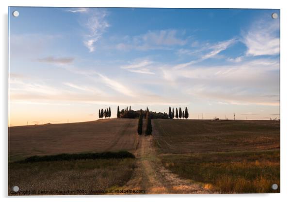 Villa Poggio Manzuoli or Gladiator House in Val d'Orcia, Tuscany Acrylic by Dietmar Rauscher