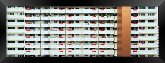 Singapore HDB Flags 2 Framed Print by Sonny Ryse