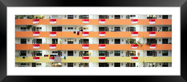Singapore HDB Flags 5 Framed Mounted Print by Sonny Ryse