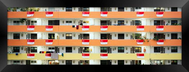 Singapore HDB Flags 5 Framed Print by Sonny Ryse