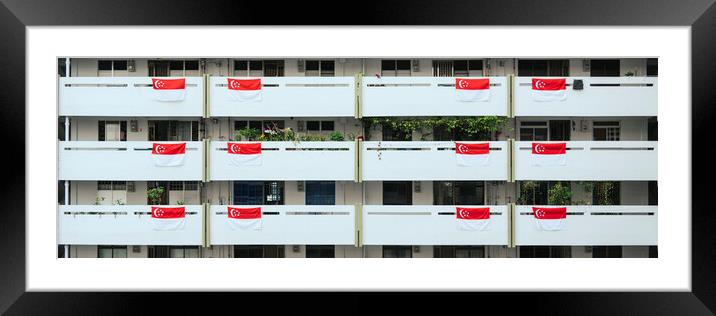 Singapore HDB Flags Framed Mounted Print by Sonny Ryse