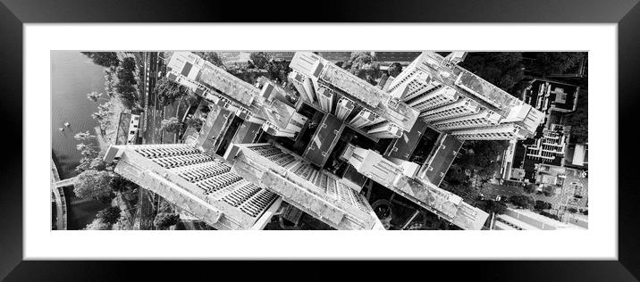 Singapore HDB from above Black and white Framed Mounted Print by Sonny Ryse