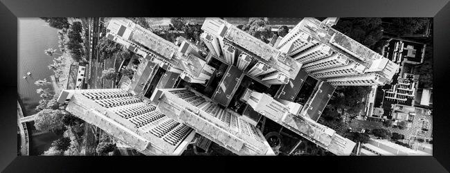 Singapore HDB from above Black and white Framed Print by Sonny Ryse