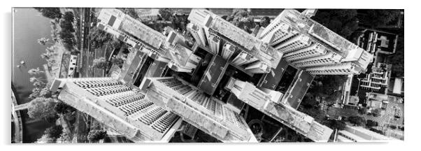 Singapore HDB from above Black and white Acrylic by Sonny Ryse