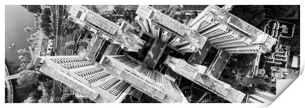 Singapore HDB from above Black and white Print by Sonny Ryse