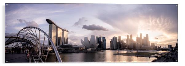 Singapore Marina Bay at sunset Acrylic by Sonny Ryse
