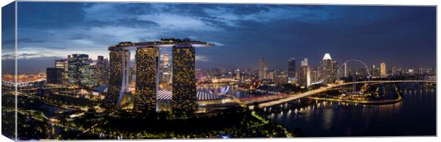 Singapore Marina Bay Sands and City Canvas Print by Sonny Ryse