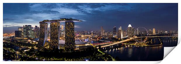Singapore Marina Bay Sands and City Print by Sonny Ryse