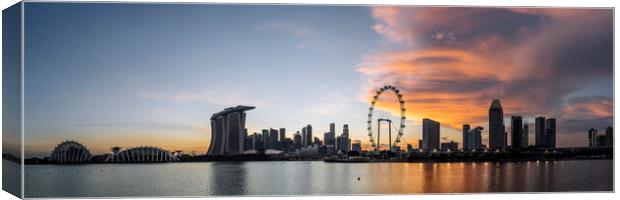 Singapore Skyline at sunset Canvas Print by Sonny Ryse