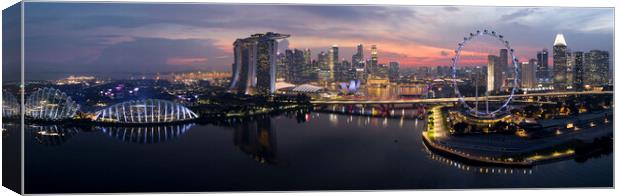 Singapore Skyline sunset aerial 2 Canvas Print by Sonny Ryse